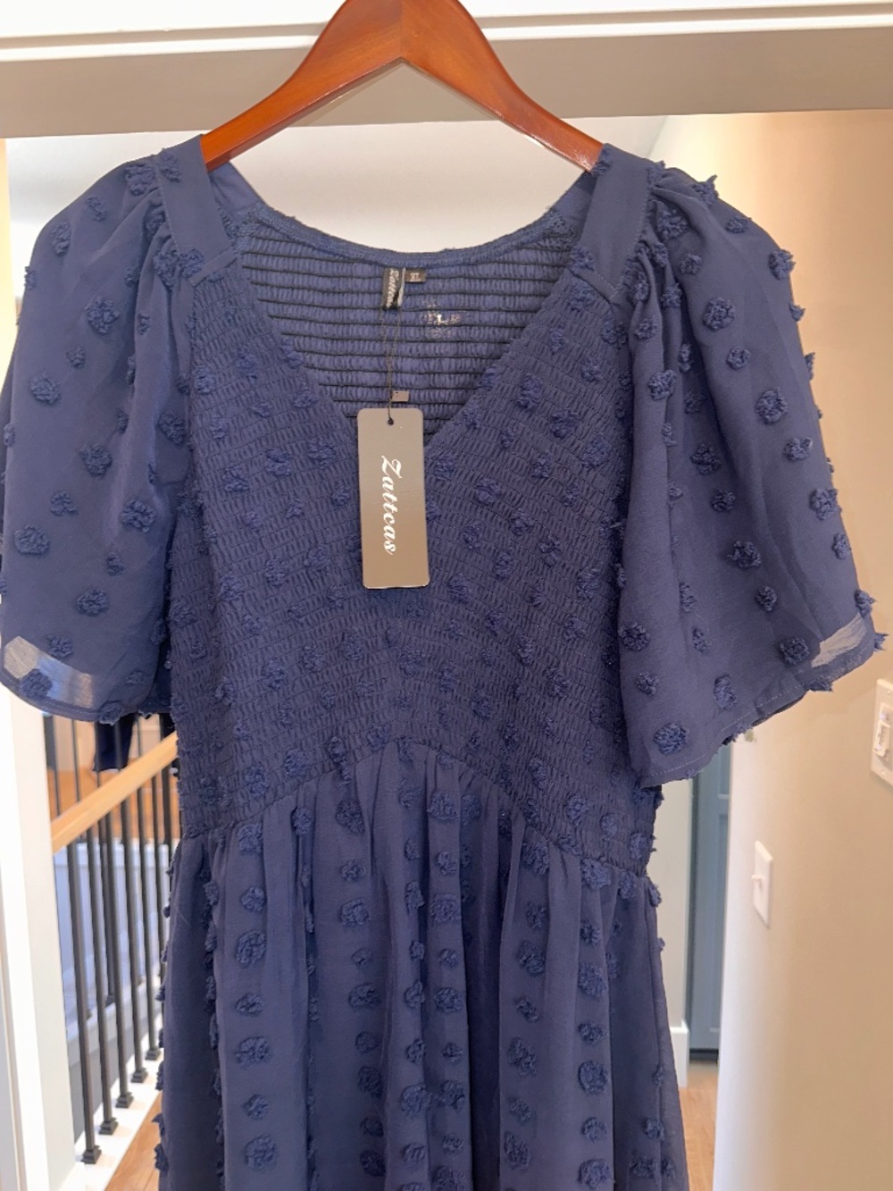 Navy V-Neck Summer Dress